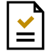Icon of a document containing a checkmark.